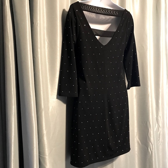 Express Black Evening Dress with Rhinestone Detail - Picture 4 of 9